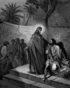 Kristus parantaa halvauspotilaan, 1866 tekijältä Gustave Dore
