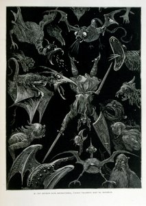 Croque-Mitaine; 1863 kuvitus, Gustave Dore (1832 1883); Ranskalainen taiteilija, taidegraafikko, kuvittaja. Croque-Mitaine (Bogeyman) on ilkeä hahmo, joka esitettiin lapsille pelotellakseen heitä ja tehdäkseen niistä viisaampia. tekijältä Gustave Dore