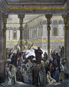 Daniel hämmentää Baalin papit - Daniel hämmentää Belin papit - - kaiverrus Gustave Doren (1832-1883) "" The Bible illustree -kirjaan" - Kaiverrus "" Dore Biblesta"" tekijältä Gustave Dore