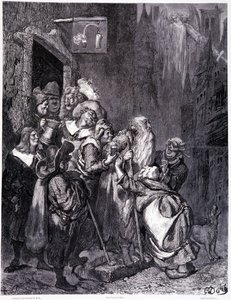 Astu tähän majataloon, levy IV – Gustave Doren (1832-1883) kuvitus, Pierre Dupontin vaeltava La legende du Jeif, painos Librairie du magasin viehättävä, Pariisi 1862 tekijältä Gustave Dore