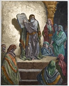 Ezra kirjanoppinut lukee lain ihmisille - - kaiverrus Gustave Doren (1832-1883) "The Bible illustree" -kirjaan - Kaiverrus "" Dore Biblesta"" tekijältä Gustave Dore