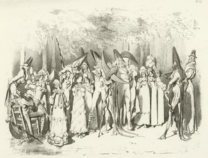 Fashions Under The Directory 1798. The Incroyables (syväpaino) tekijältä Gustave Dore