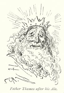 Isä Thames oluensa jälkeen (kaiverrus) tekijältä Gustave Dore