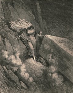 Syvästä syvyydestä, suuren muistomerkin kannen takana seisoimme eläkkeellä, vuosi 1890. tekijältä Gustave Dore