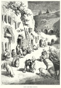 Mustalaisluolat Granadan lähellä (kaiverrus) tekijältä Gustave Dore