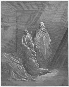 Gustave Dore Raamattu: Elia kasvattaa Sarpatin lesken pojan tekijältä Gustave Dore