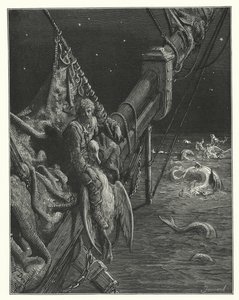 Gustave Doren kuvitus Coleridgen teokseen Rime of the Ancient Mariner (kaiverrus). tekijältä Gustave Dore