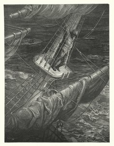 Gustave Doren kuvitus Coleridgen teokseen Rime of the Ancient Mariner (kaiverrus). tekijältä Gustave Dore