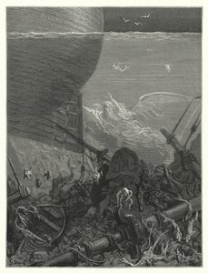 Gustave Doren kuvitus Coleridgen teokseen Rime of the Ancient Mariner (kaiverrus). tekijältä Gustave Dore