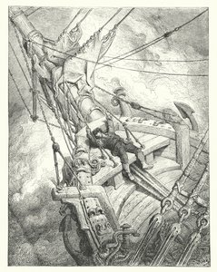 Gustave Doren kuvitus Coleridgen teokseen Rime of the Ancient Mariner (kaiverrus). tekijältä Gustave Dore