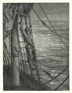 Gustave Doren kuvitus Coleridgen teokseen Rime of the Ancient Mariner (kaiverrus). tekijältä Gustave Dore