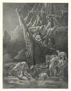 Gustave Doren kuvitus Coleridgen teokseen Rime of the Ancient Mariner (kaiverrus). tekijältä Gustave Dore