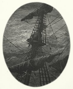 Gustave Doren kuvitus Coleridgen teokseen Rime of the Ancient Mariner (kaiverrus). tekijältä Gustave Dore