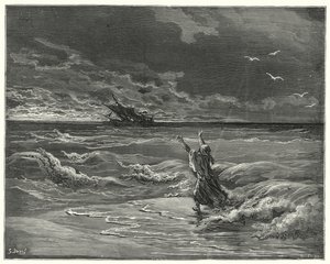 Gustave Doren Don Quijote: "Tule takaisin, rakas tyttäreni, sillä annan sinulle kaiken anteeksi" (kaiverrus) tekijältä Gustave Dore