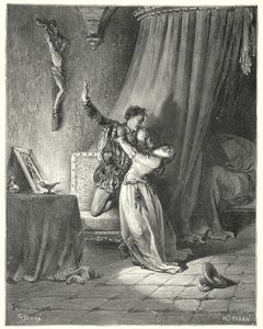 Gustave Doren Don Quijote: "Olen sinun tällä hetkellä, kaunis Dorothea: katso, minä annan sinulle käteni ollaksesi sinun" (kaiverrus) tekijältä Gustave Dore