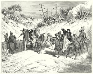 Gustave Doren Don Quijote: "Kuraattori oli erittäin tarkkaavainen ja uskoi häneen järkevän miehen" (kaiverrus) tekijältä Gustave Dore