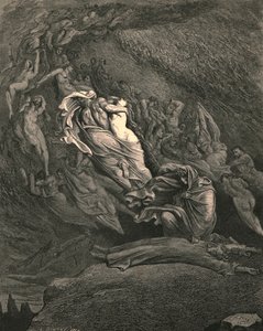 Minä myötätunnon kautta pyörtyin, näyttänyt olevan lähellä kuolemaa, vuonna 1890. tekijältä Gustave Dore