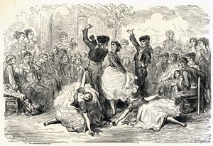 Kuvitus Charles Davillierin vuonna 1866 julkaisemaan "Voyage en Espagne" -teokseen (kaiverrus). tekijältä Gustave Dore