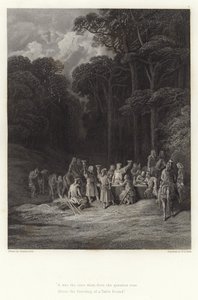 Alfred Tennysonin kuvitus Vivienille tekijältä Gustave Dore
