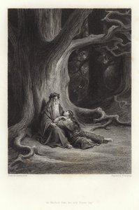 Havainnollistamiseen Vivien Alfred Tennyson tekijältä Gustave Dore