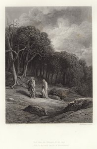 Alfred Tennysonin kuvitus Vivienille tekijältä Gustave Dore