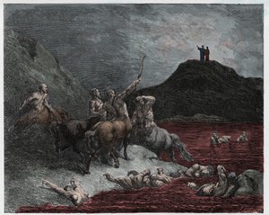Helvetti, laulu 12: Nessus tekijältä Gustave Dore