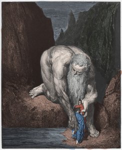 Inferno, laulu 31: jättiläinen Antaeus tekijältä Gustave Dore