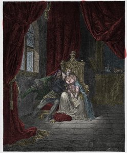 Inferno, Canto 5: Paolo ja Francesca, kuvitus Dante Alighierin jumalallisesta komediasta, 1885 tekijältä Gustave Dore