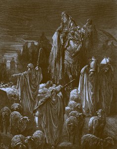 Jacob matkustaa Egyptiin, kirjoittanut Doré - Raamattu tekijältä Gustave Dore