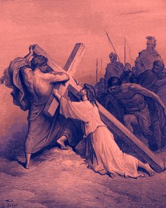 Jeesus putoaa ristin alle - Raamattu tekijältä Gustave Dore