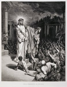 Jeesus esitti kansalle oikeudenkäynnissään, kuvitus Dore Bible -teoksesta. tekijältä Gustave Dore