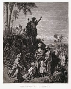 Johannes Kastaja saarnaa, kuvitus Doren Raamatusta. tekijältä Gustave Dore