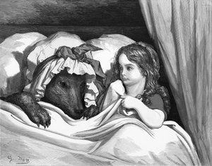 Punahilkka, kaiverrus Gustave Doré. tekijältä Gustave Dore