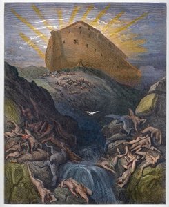 Nooan arkki - Arkista lähetetty kyyhkynen - Noen arkista lähetetty kyyhkynen - Kaiverrus Gustave Doren (1832-1883) "" The Bible illustreesta" - Kaiverrus "" Dore Biblesta" tekijältä Gustave Dore