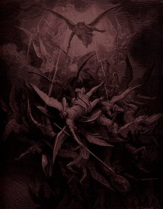Kadonnut paratiisi: Kapinallisten enkelien kaatuminen, taiteilija Doré tekijältä Gustave Dore