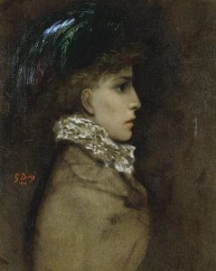 Näyttelijä Sarah Bernhardtin muotokuva 1844-1923, 1870 tekijältä Gustave Dore