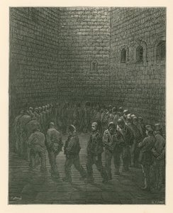 Vangit Newgaten vankilan harjoituspihalla tekijältä Gustave Dore