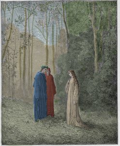 Purgatorio, Canto 5: Dante puhuu Pia de Tolomein kanssa tekijältä Gustave Dore