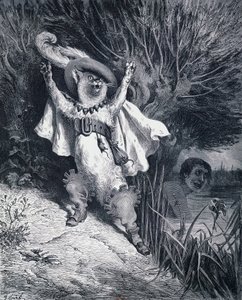 Puss in Boots, kuvitus Gustave Doren (1832-1883) Charles Perraultin (1628-1703) sadulle tekijältä Gustave Dore