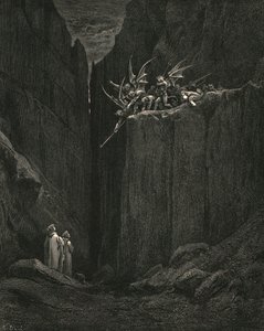 Tuskin hänen jalkansa ulottuivat alla olevan sängyn alimmalle tasolle, c1890. tekijältä Gustave Dore
