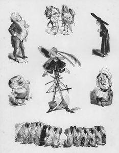 Gustave Doren humoristisia ja groteskeja luonnoksia (kaiverrus) tekijältä Gustave Dore