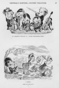 Gustave Doren humoristisia ja groteskeja luonnoksia (kaiverrus) tekijältä Gustave Dore
