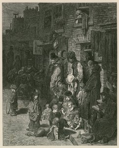 Slummit Lontoossa (kaiverrus) tekijältä Gustave Dore
