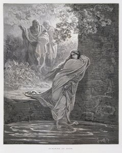 Susanna kylvyssä (Dan. 13:1-26), kuvitus Doren Raamatusta. tekijältä Gustave Dore