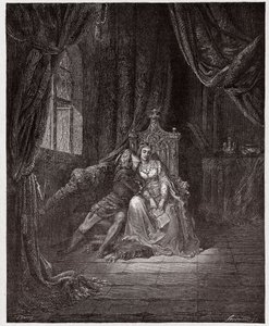 Jumalallinen komedia (La Divina Commedia, La Divine Comedie), Inferno, Canto 5: Paolo ja Francesca - Dante Alighieri (1265-1321) - Kuvitus Gustave Dore (1832-1883) tekijältä Gustave Dore