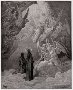 Jumalallinen komedia (La Divina Commedia, La Divine Comedie), Paradiso, Canto 20: Valoisat sielut laulavat - Dante Alighieri (1265-1321) - Kuvitus Gustave Dore (1832-1883) tekijältä Gustave Dore