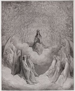 Jumalallinen komedia (La Divina Commedia, La Divine Comedie), Paradiso, Canto 31: Taivaan kuningatar - Dante Alighieri (1265-1321) - Kuvitus Gustave Dore (1832-1883) tekijältä Gustave Dore