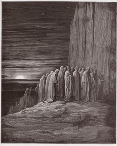 Jumalallinen komedia (La Divina Commedia, La Divine Comedie), Purgatorio, Canto 18: Laiskojen joukko - Dante Alighieri (1265-1321) - Kuvitus Gustave Dore (1832-1883) tekijältä Gustave Dore