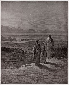 Jumalallinen komedia (La Divina Commedia, La Divine Comedie), Purgatorio, Canto 1: Dante polvistuu Statiuksen eteen - Dante Alighieri (1265-1321) - Kuvitus Gustave Doresta (1832-1883) tekijältä Gustave Dore