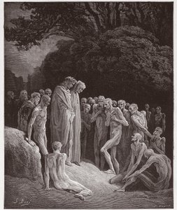 Jumalallinen komedia (La Divina Commedia, La Divine Comedie), Purgatorio, Canto 23: Ahmattisen sielut - Dante Alighieri (1265-1321) - Kuvitus Gustave Dore (1832-1883) tekijältä Gustave Dore